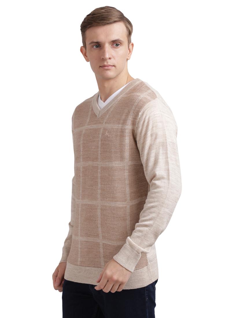 beige checkered acrylic pullover - 17768460 - Zoom Image - 2