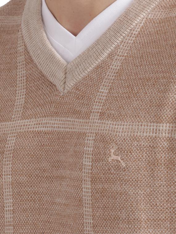 beige checkered acrylic pullover - 17768460 - Zoom Image - 5