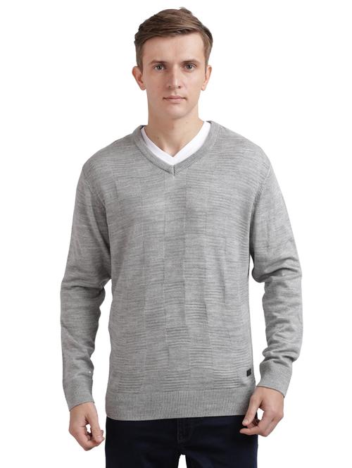 grey solid acrylic pullover - 17768462 - Standard Image - 1