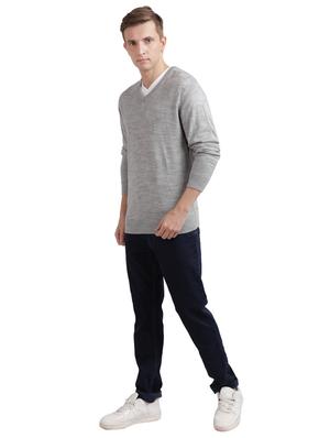 grey solid acrylic pullover - 17768462 - Standard Image - 4