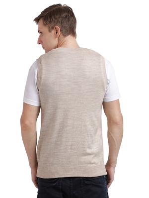 beige solid acrylic pullover - 17768488 - Standard Image - 3