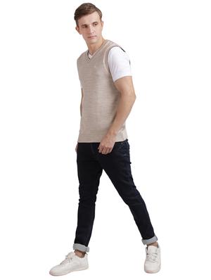 beige solid acrylic pullover - 17768488 - Standard Image - 4