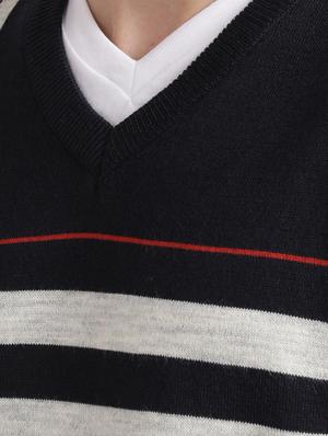 white color block acrylic pullover - 17768492 - Standard Image - 5