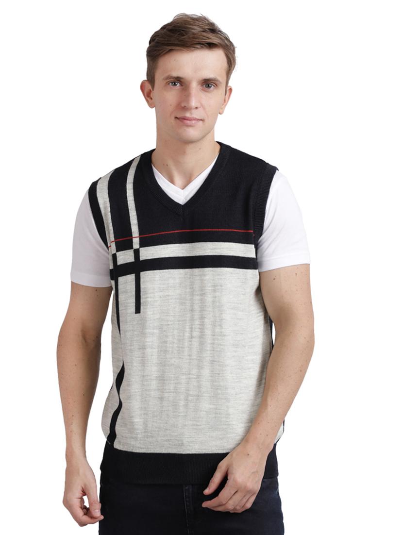 white color block acrylic pullover - 17768492 - Zoom Image - 1