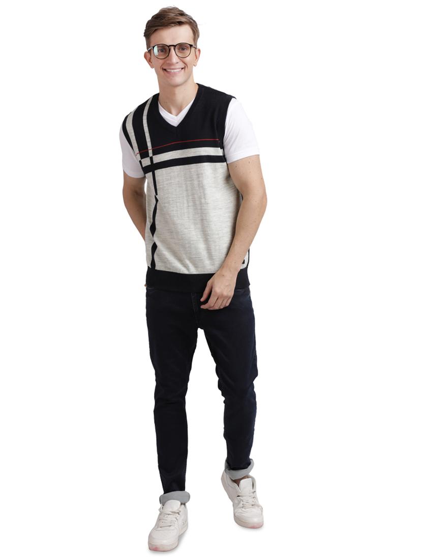 white color block acrylic pullover - 17768492 - Zoom Image - 4