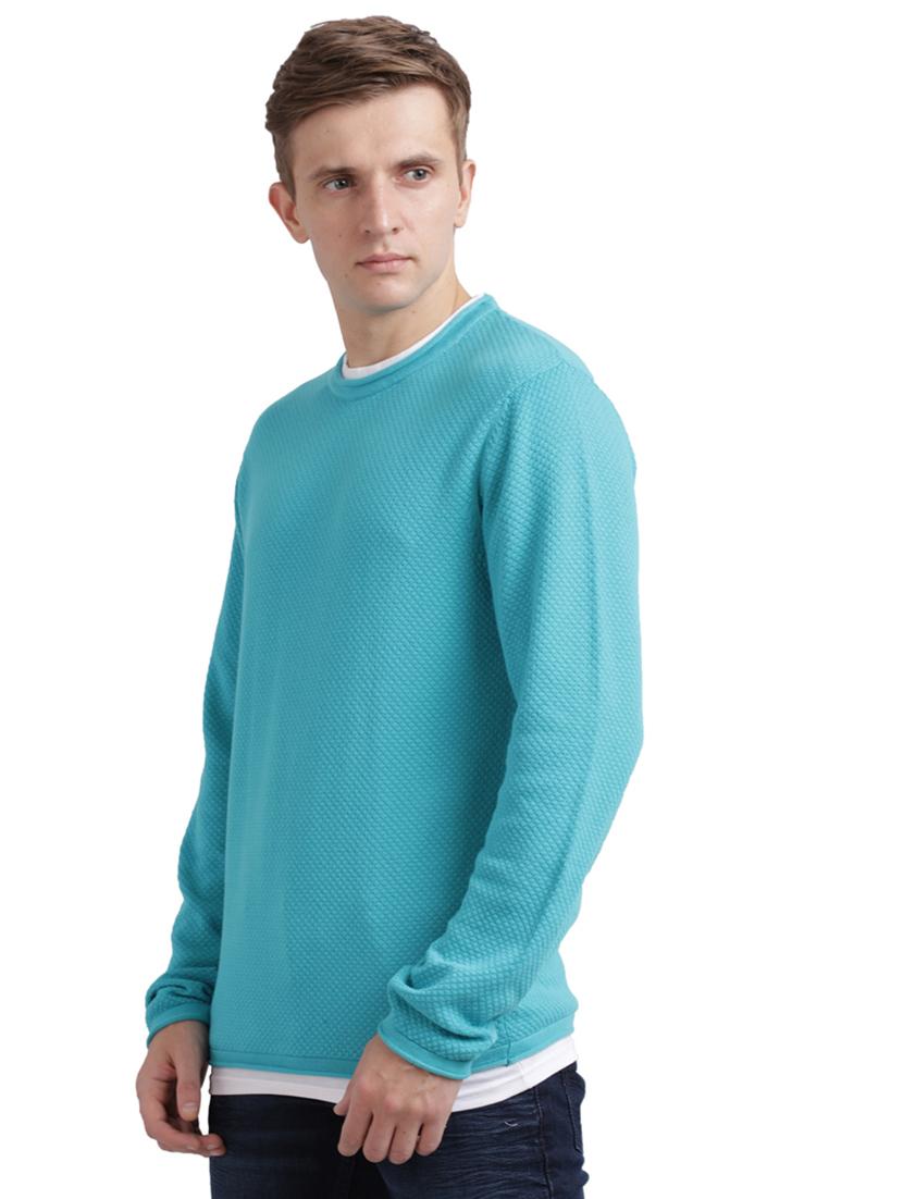 blue self design pullover - 17768496 - Zoom Image - 2