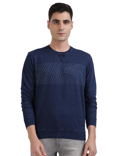 navy blue printed sweatshirt - 17768533 - Standard Image - 1