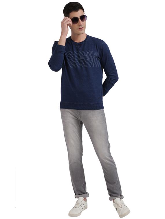 navy blue printed sweatshirt - 17768533 - Zoom Image - 4