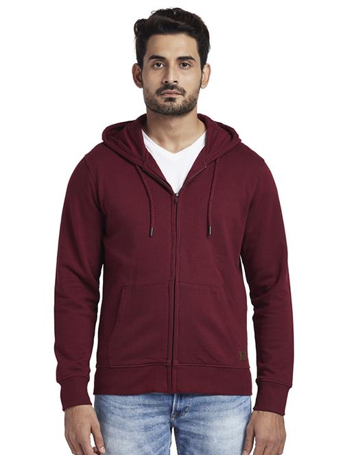 maroon solid sweatshirt - 17768536 - Very Small Image - 1
