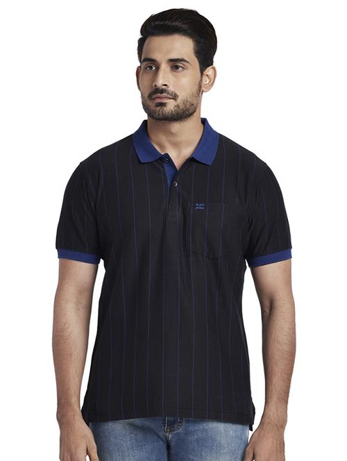 black striped polo t-shirt - 17768575 - Standard Image - 1
