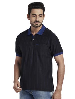 black striped polo t-shirt - 17768575 - Standard Image - 2