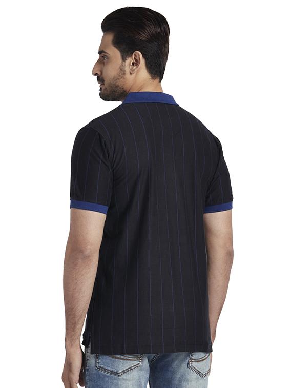 black striped polo t-shirt - 17768575 - Zoom Image - 3