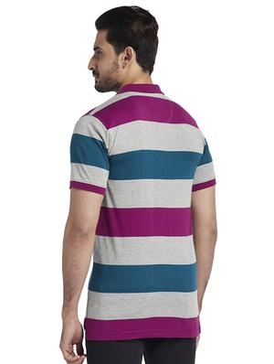 grey color block polo t-shirt - 17768577 - Standard Image - 3