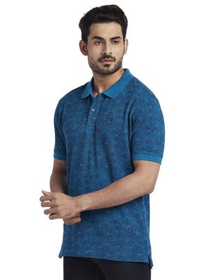 blue printed polo t-shirt - 17768583 - Standard Image - 2