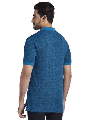 blue printed polo t-shirt - 17768583 - Standard Image - 3