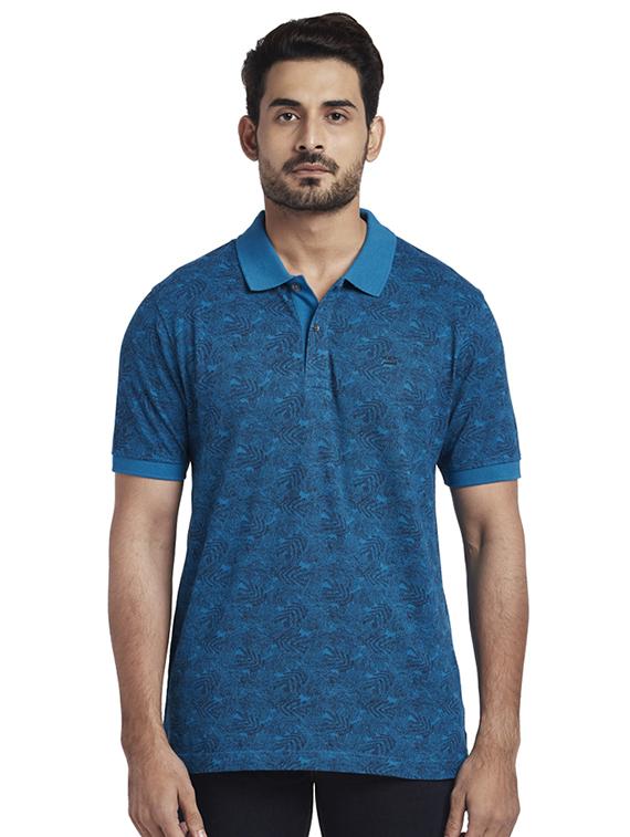 blue printed polo t-shirt - 17768583 - Zoom Image - 1