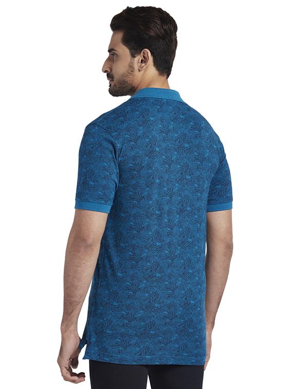 blue printed polo t-shirt - 17768583 - Zoom Image - 3