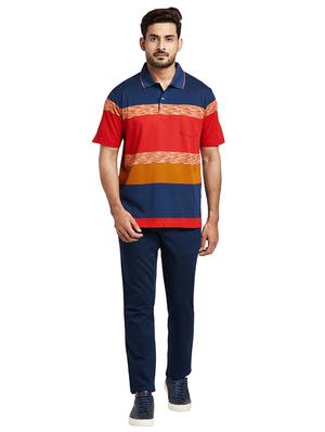 blue color block polo t-shirt - 17768591 - Standard Image - 4