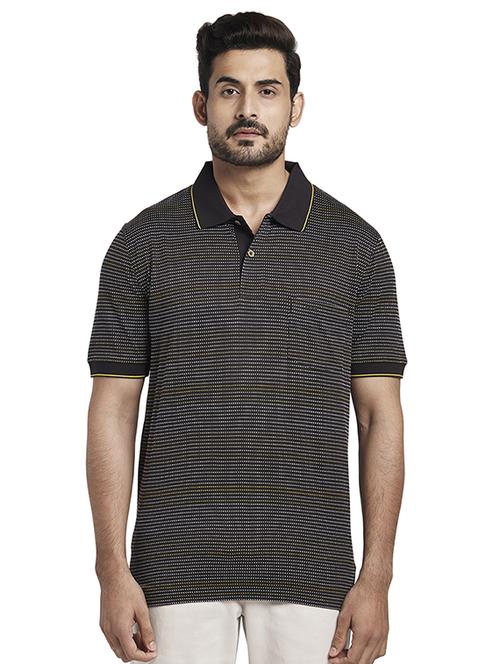 brown striped polo t-shirt - 17768600 - Standard Image - 1