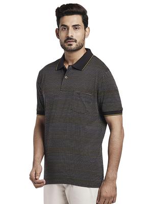 brown striped polo t-shirt - 17768600 - Standard Image - 2