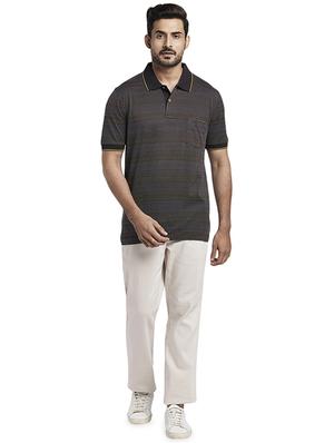 brown striped polo t-shirt - 17768600 - Standard Image - 4