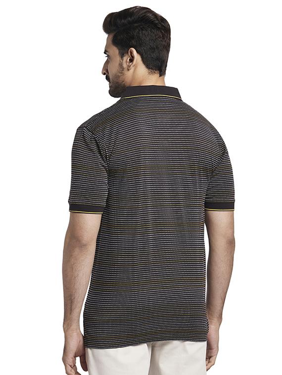 brown striped polo t-shirt - 17768600 - Zoom Image - 3