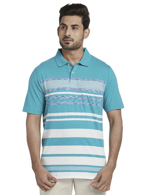 blue striped polo t-shirt - 17768605 - Standard Image - 1
