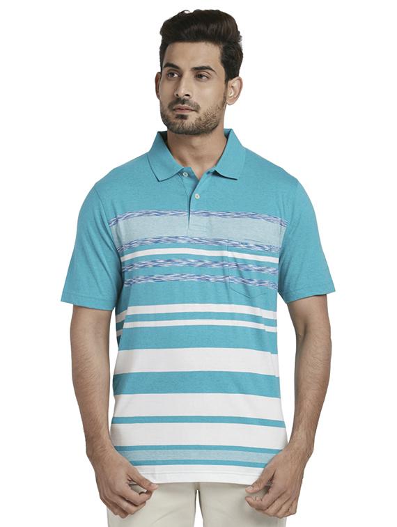 blue striped polo t-shirt - 17768605 - Zoom Image - 1