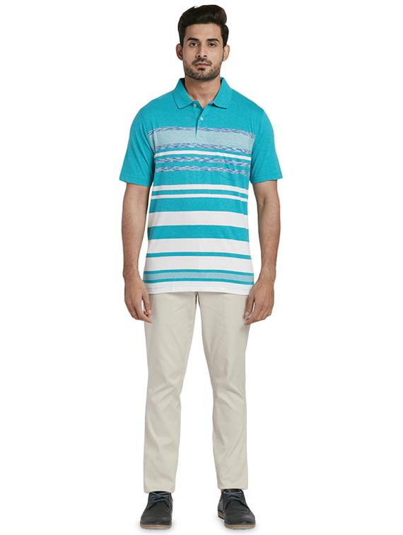 blue striped polo t-shirt - 17768605 - Zoom Image - 4