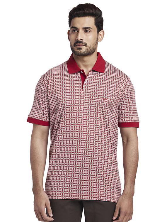red printed polo t-shirt - 17768609 - Zoom Image - 1