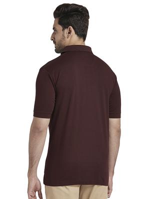burgundy solid polo t-shirt - 17768614 - Standard Image - 3