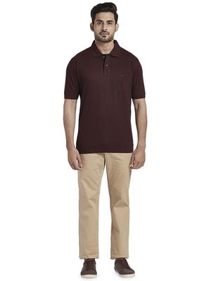 burgundy solid polo t-shirt - 17768614 - Standard Image - 4