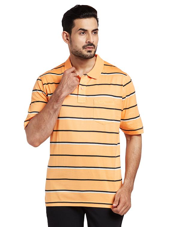 orange striped polo t-shirt - 17768618 - Zoom Image - 1