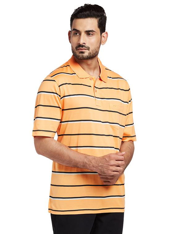 orange striped polo t-shirt - 17768618 - Zoom Image - 2