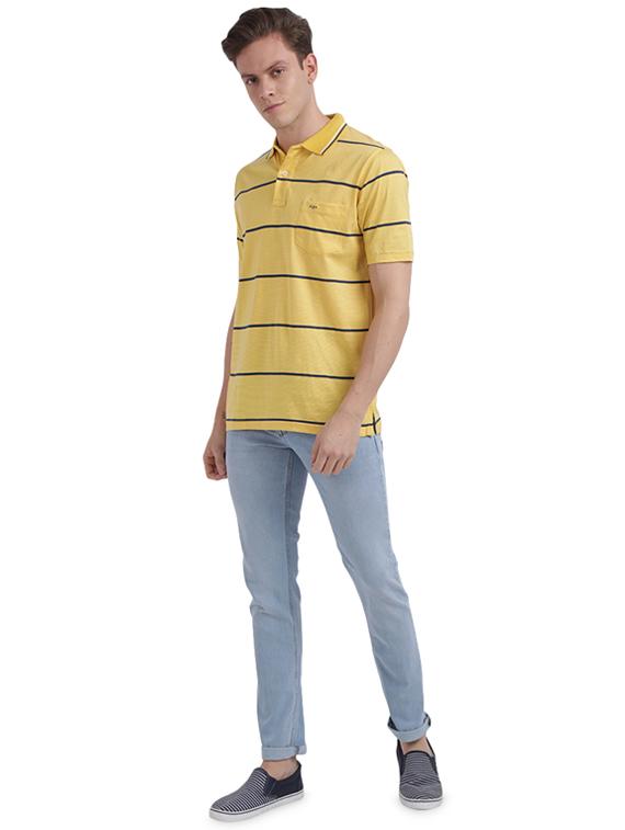 yellow striped polo t-shirt - 17768631 - Zoom Image - 4