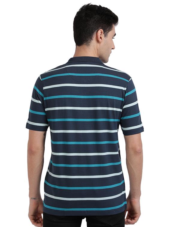blue striped polo t-shirt - 17768654 - Zoom Image - 3