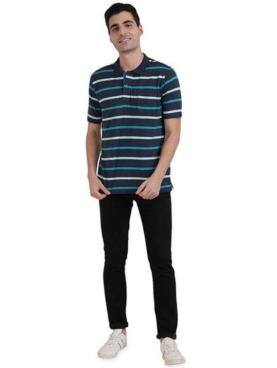 blue striped polo t-shirt - 17768654 - Zoom Image - 4