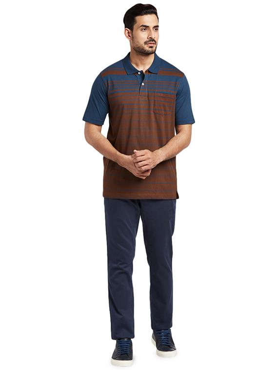 brown striped polo t-shirt - 17768668 - Zoom Image - 4