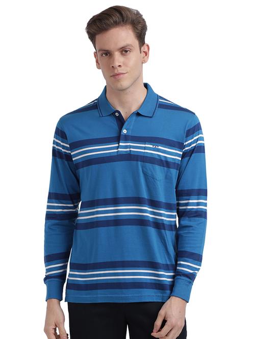 blue striped polo t-shirt - 17768675 - Standard Image - 1