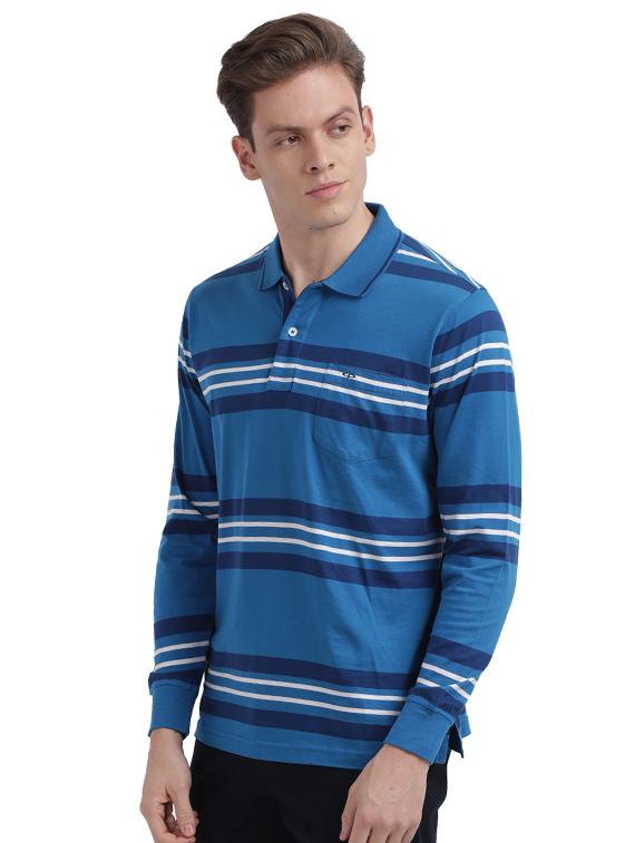 blue striped polo t-shirt - 17768675 - Zoom Image - 2