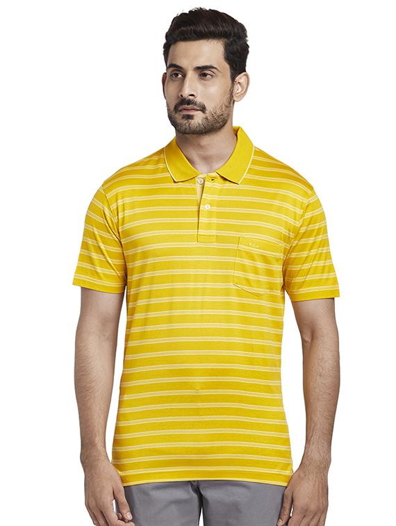 yellow striped polo t-shirt - 17768677 - Zoom Image - 1