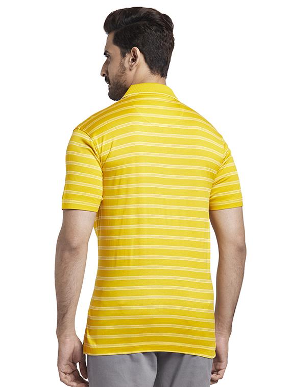 yellow striped polo t-shirt - 17768677 - Zoom Image - 3