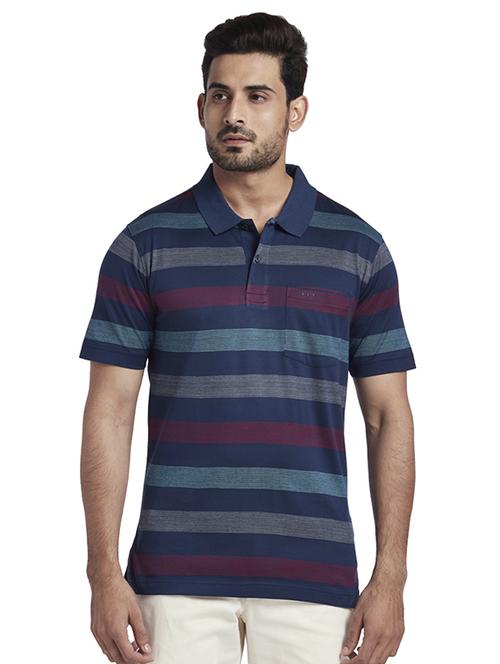 blue striped polo t-shirt - 17768679 - Standard Image - 1
