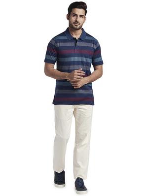 blue striped polo t-shirt - 17768679 - Standard Image - 4