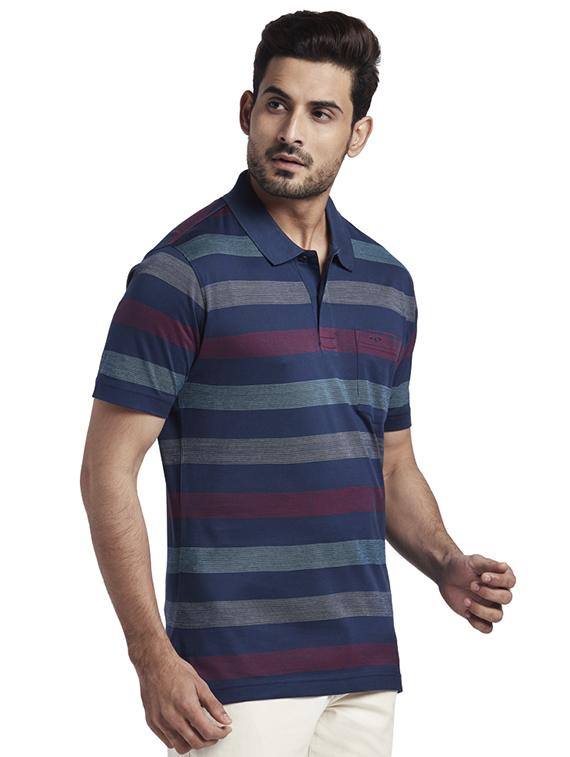 blue striped polo t-shirt - 17768679 - Zoom Image - 2