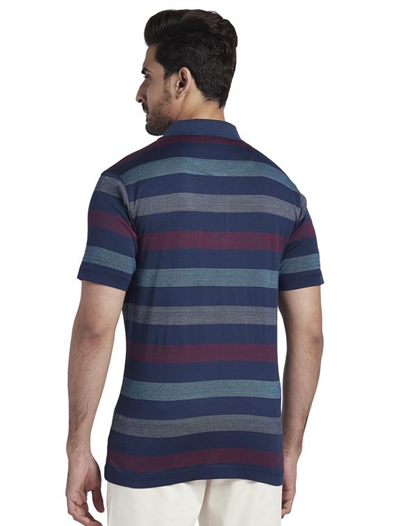 blue striped polo t-shirt - 17768679 - Zoom Image - 3