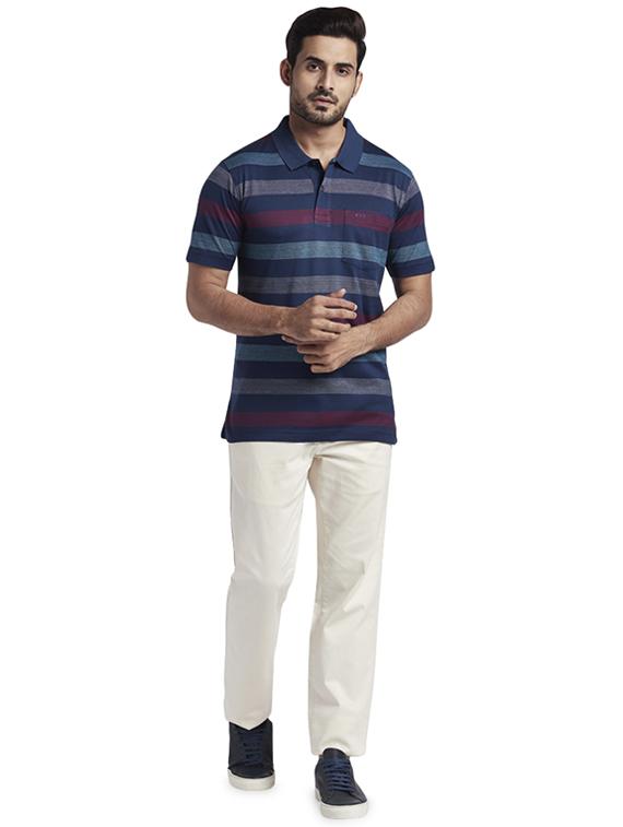 blue striped polo t-shirt - 17768679 - Zoom Image - 4