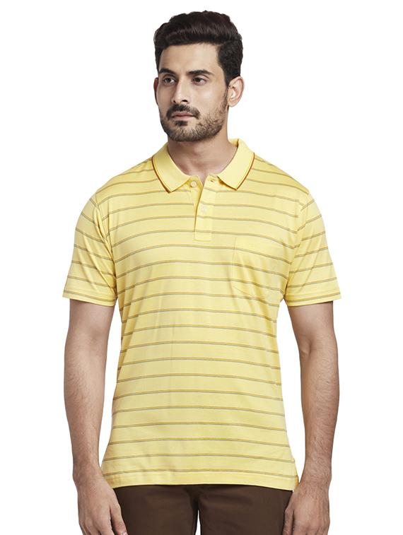 yellow striped polo t-shirt - 17768681 - Zoom Image - 1
