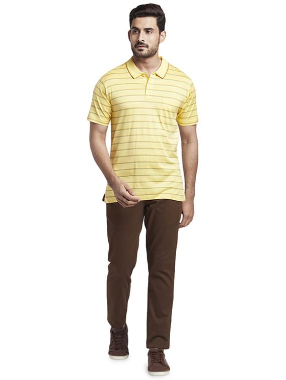 yellow striped polo t-shirt - 17768681 - Zoom Image - 4