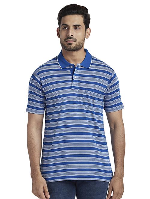 blue striped polo t-shirt - 17768682 - Standard Image - 1